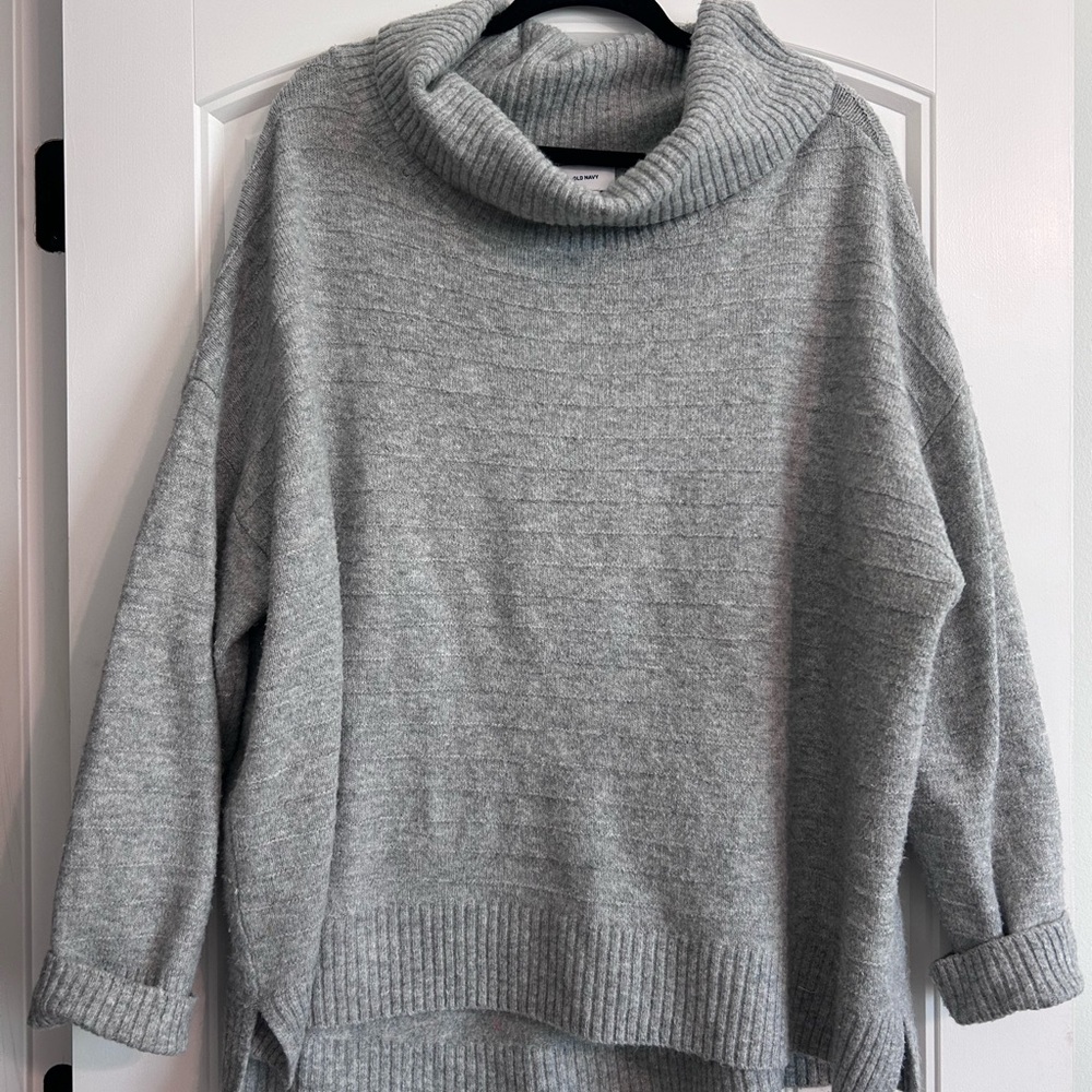 Old Navy Gray Cowl Neck Sweater